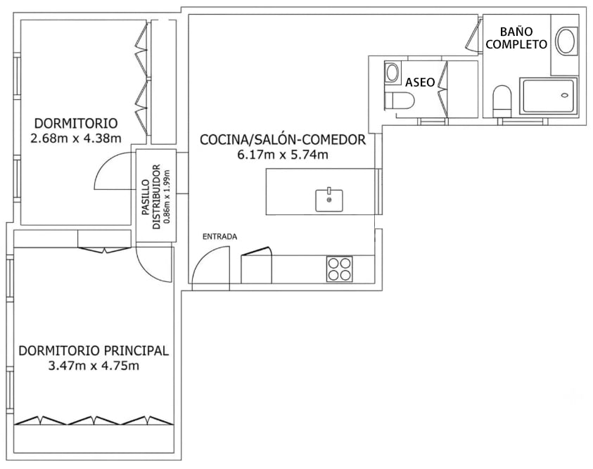 Plano apartamento Juan Bravo